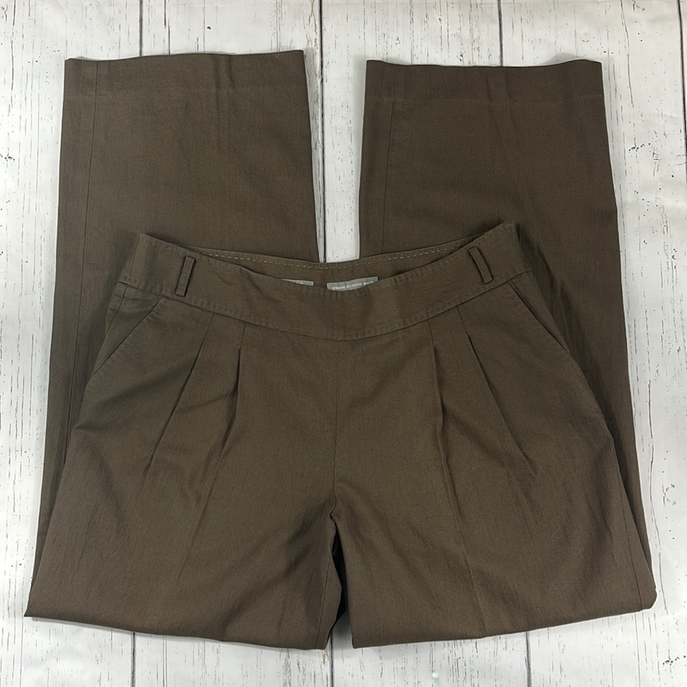 J.Jill Genuine Fit Below Waist Brown Linen Blend Beachy Pants Womens Size 14 NWT